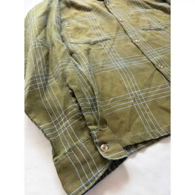 1960/70s green plaid shirt 4