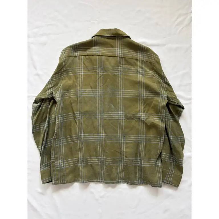1960/70s green plaid shirt 5
