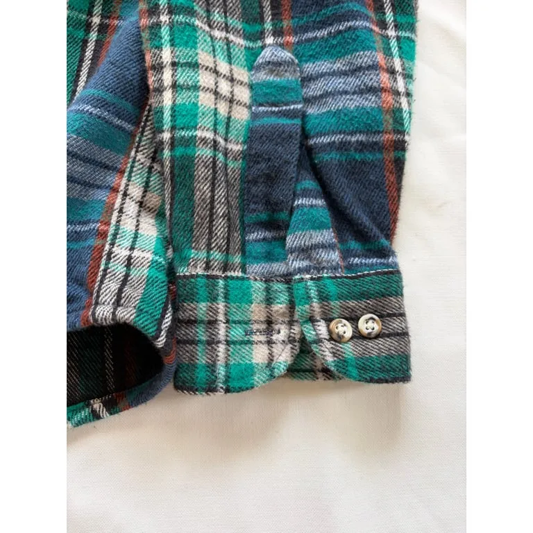 90s Fivebrother green plaid flannel 4
