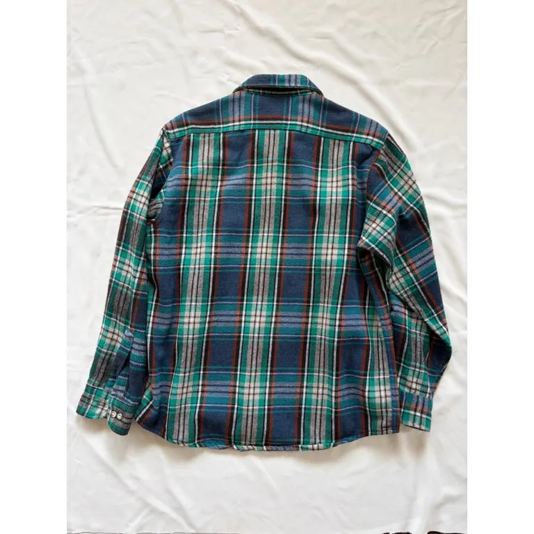 90s Fivebrother green plaid flannel 6