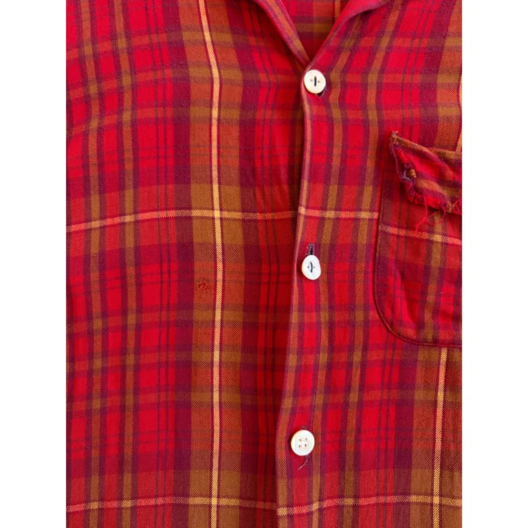 1950s Italy gabardine plaid shirt 4
