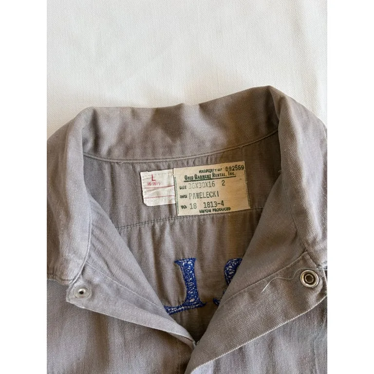 1950s embroidered chain stitch work shirt 3