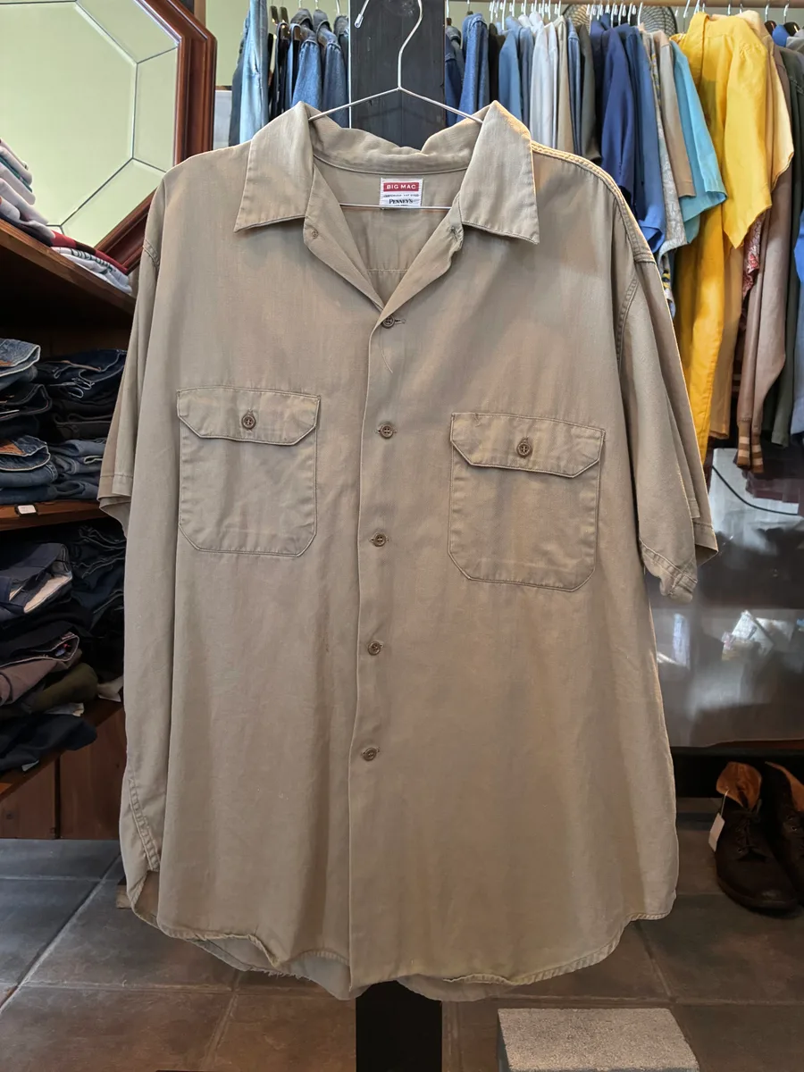 1950/60s BIG MAC beige short sleeve shirt