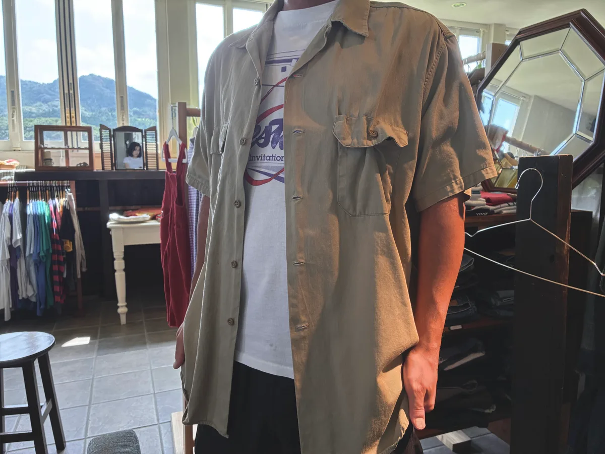 1950/60s BIG MAC beige short sleeve shirt 7