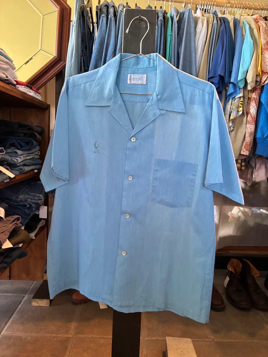 1960/70s TOWNCRAFT open collar shirt