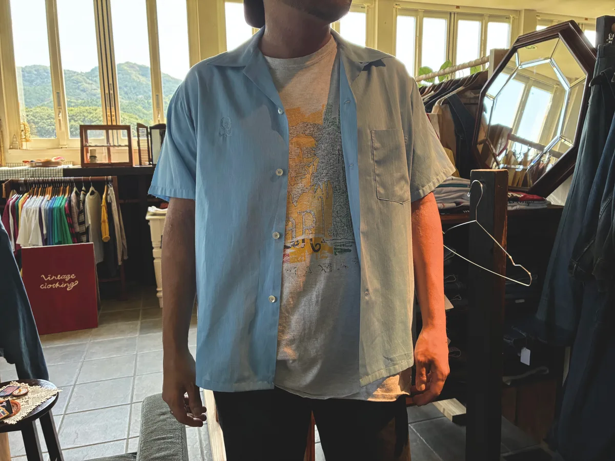 1960/70s TOWNCRAFT open collar shirt 5